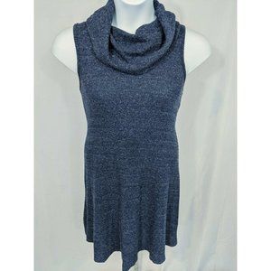 No Comment Blue Sleeveless Cowl Neck Sweater Dress Size L